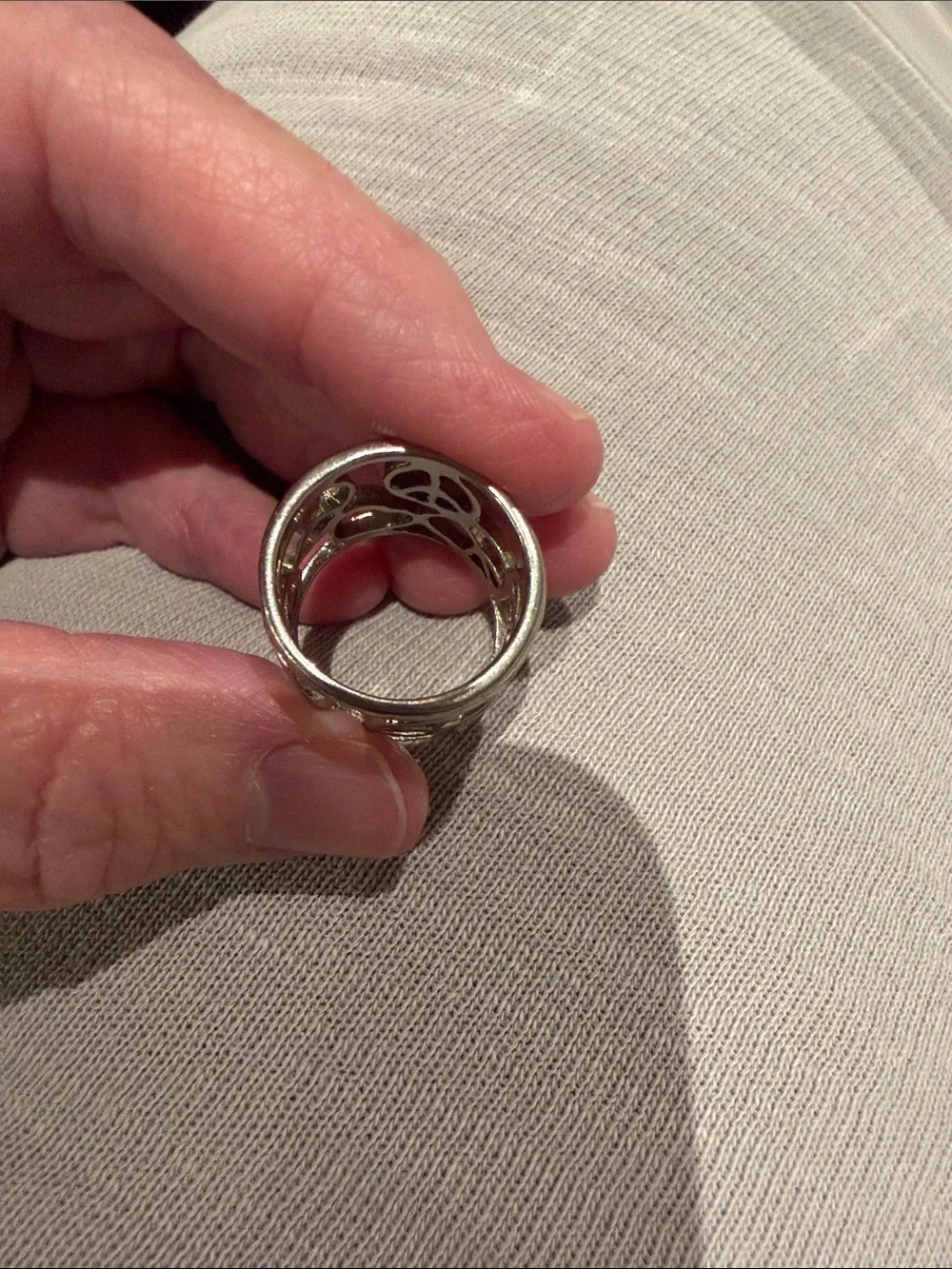 Wide Peace Sign Ring